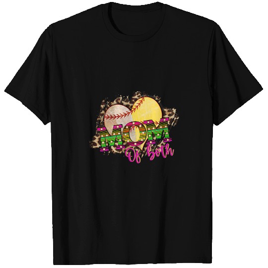 Sport Baseball Womens Mom of Both for Women Baseball Softball for Moms T-Shirts