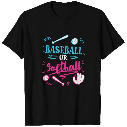 Gender Reveal Party Baseball Softball Dad Mom T-Shirts