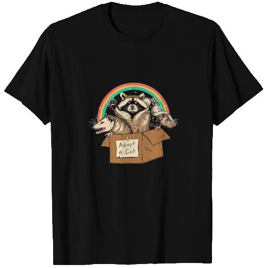 Cats Retro Adopt A Cat Forbidden Cats Raccoon Opossum T-Shirts
