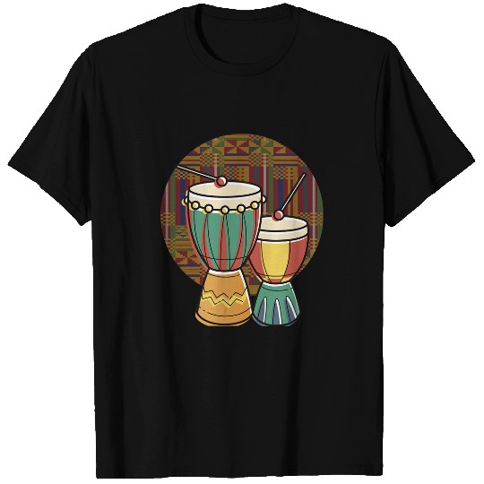 Funny Drummer CELEBRATE BLACK HISTORY MONTH AFRICAN DRUMS KENTE CLOTH T-Shirts