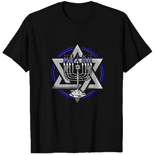 Hanukkah Menorah Jewish Chanukah Star of David Gift T-Shirts