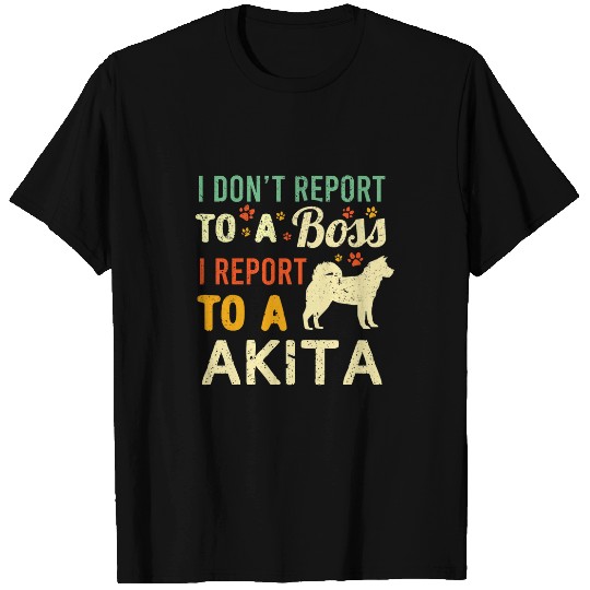 Funny WFH Akita Inu Coworker Boss Work From homes Dog Owner T-Shirts