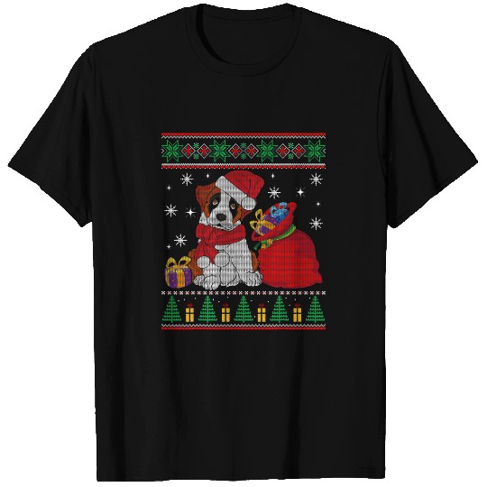 Dog Saint Bernard Christmas Ugly Sweater Funny Dog Lover Gift T-Shirts