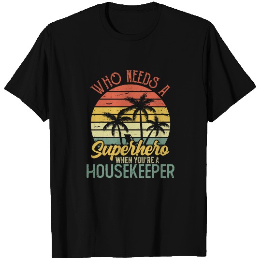 Funny Housekeeper Superhero vintages Tee For Men Dad T-Shirts