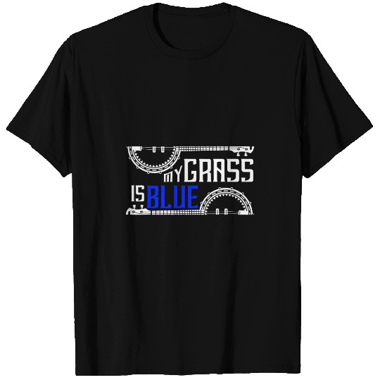 Funny Banjo Bluegrass Music My Grass Is Blue Retro Banjo Vintage T-Shirts