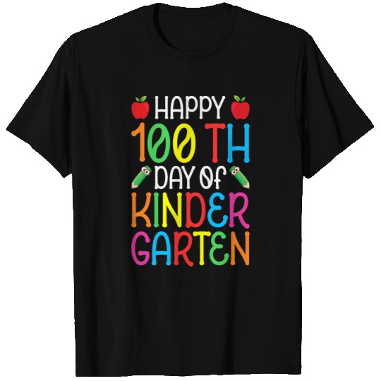 Happy 100th Day of Kindergarten Teacher and Student 2 T-Shirts