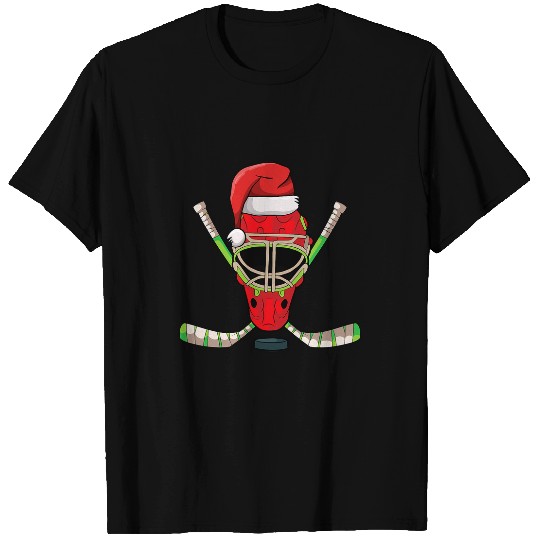 Sport Hockey Santa Hat Christmas Pajama Cool Sport Xmas T-Shirts