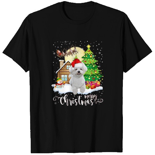 Bichon Pet Frise Christmas Pajama Bichon Frise Tree xmass Dog Dad Mom T-Shirts