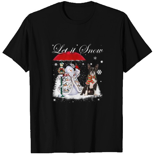 Boston Terrier Pet Santa Dog Christmas Snowman xmass Pajama 393 T-Shirts