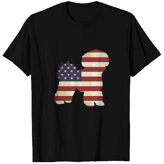 Bichon Pet Frise 4th of July Men Women USA American Flag Dog 3 T-Shirts