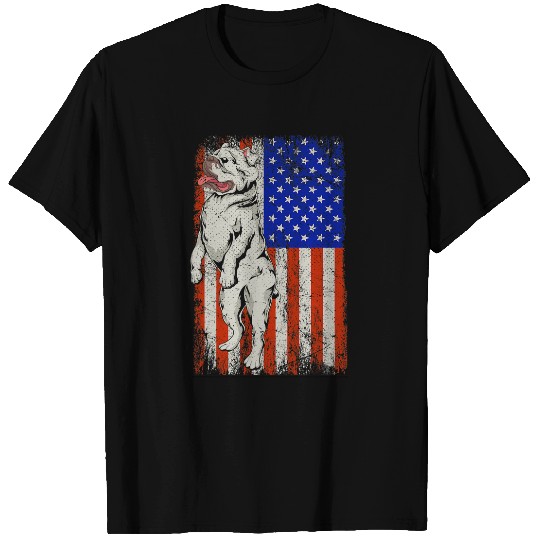 English Bulldog Pet Owner American Pride US Flag Pet Animal T-Shirts