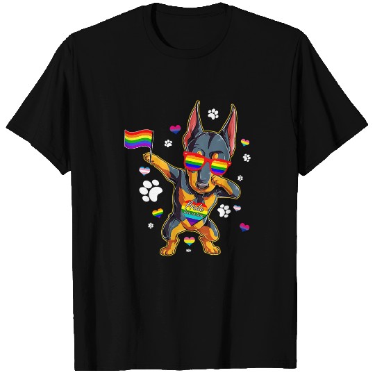 Doberman Pet LGBT Pride Funny Dabbings Doberman Pinscher LGBTQ Gay Pride Month LGBT T-Shirts