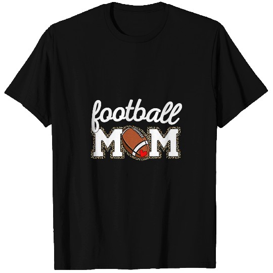 Sport American Football Cute Football Mom Leopard Print American Football Lovers Mom T-Shirts