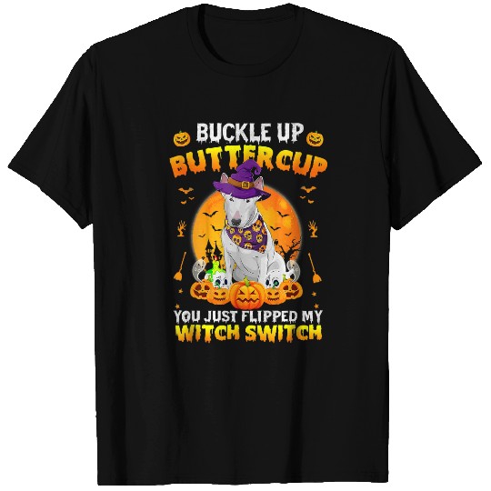 Bull Terrier Pet Buckle Up Buttercup Halloween Costume 308 T-Shirts