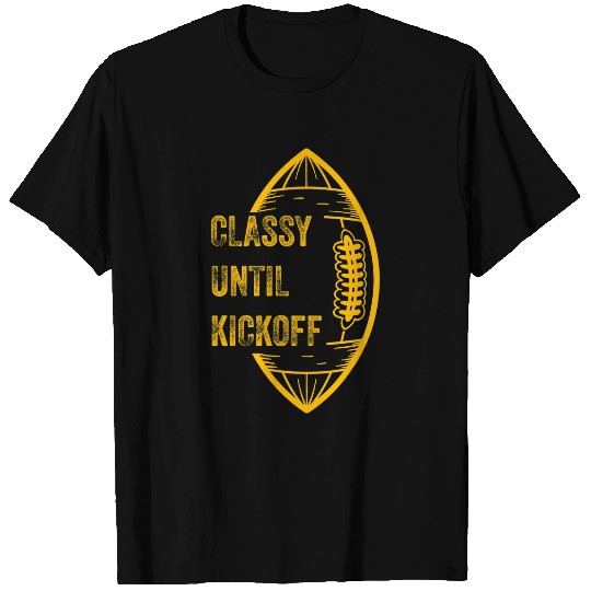Sport American Football Classy Until Kickoff Game Day American Football Mom 66 T-Shirts