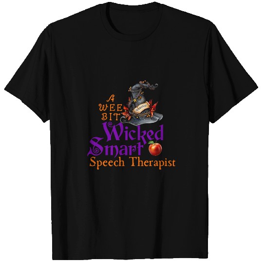 Cute A Wee Bit Wicked Speech Therapist Halloween T-Shirts