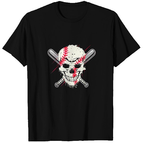 Sport Baseball Funny Halloween Baseball Player Skull Skeletons Kids Boys Men 39 T-Shirts