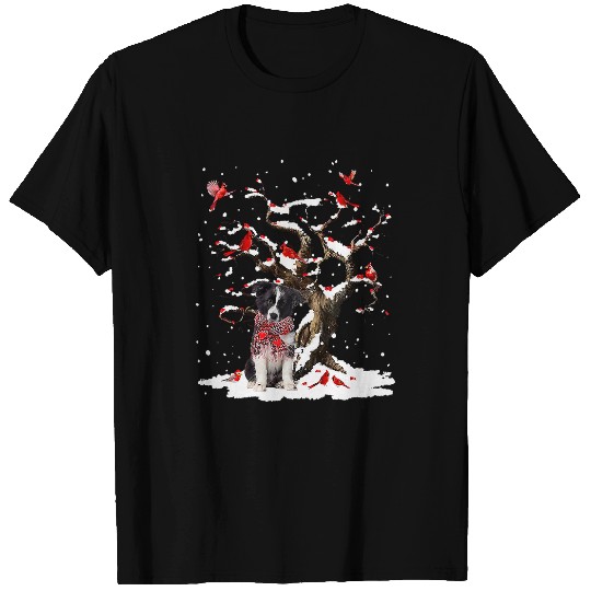 Border Collie Pet Scarf Cardinal Snow Christmas 231 T-Shirts