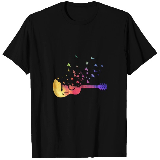 Funny Guitar Colorful Acoustic Guitar Birds Music Teacher Guitarist T-Shirts