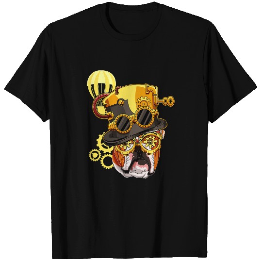 English Bulldog Pet Steampunk Gothic American Bulldog Animal Face Bulldog Lover 3 T-Shirts