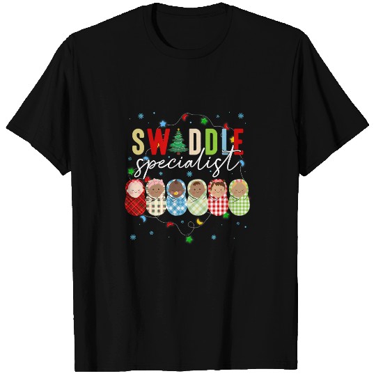 Swaddle Specialist NICU Mother Baby Neonatal nurses Christmas T-Shirts