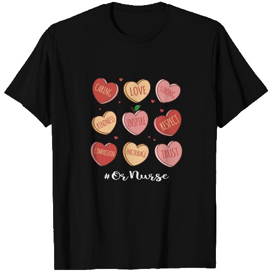 Retro Hearts OR nurses Valentines Day Women nurses T-Shirts