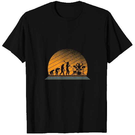 Funny Drummer legend Evolution full moon Drumsticks T-Shirts