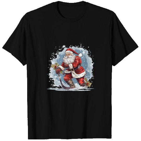 Sport Hockey Santa Claus Christmas Hockey Xmas T-Shirts