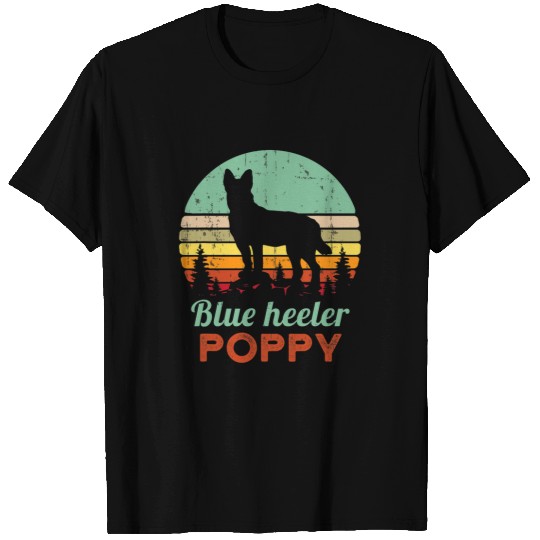 Australian Cattle Pet Retro Blue Heeler Poppy 1970s Australian Cattle Dog Grandpa T-Shirts