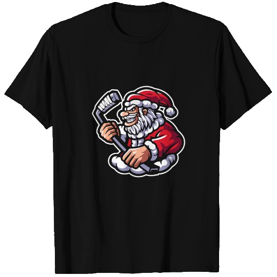 Sport Hockey Santa Playing Hockey Christmas Pajama Cool Sport XMas T-Shirts