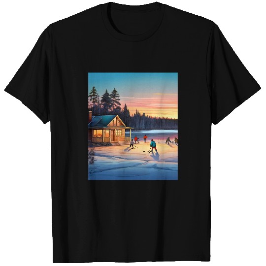 Sport Hockey Pond Hockey a Canadian Lover of Hockey Design T-Shirts