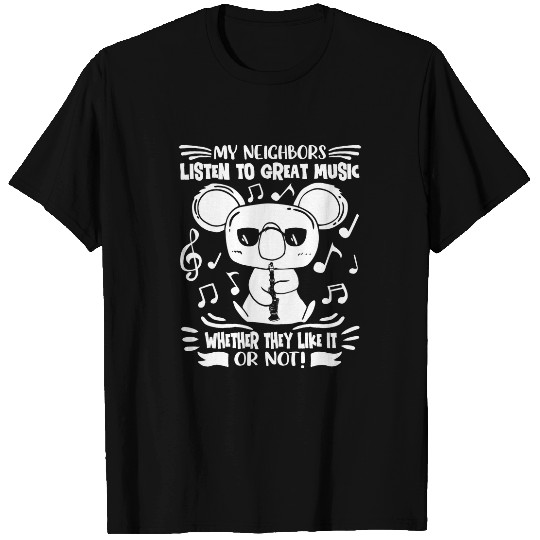 Funny Clarinet Koalas Clarinet Player Clarinet Koala with Clarinet T-Shirts