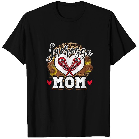 Sport Lacrosse Gift Mothers Day Lacrosse Mom Mama Funny Mom Life Leopard T-Shirts