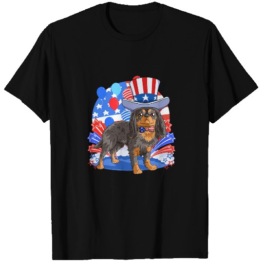Cavalier King Charles Spaniel Pet Merica 4th of July Patriotic American T-Shirts