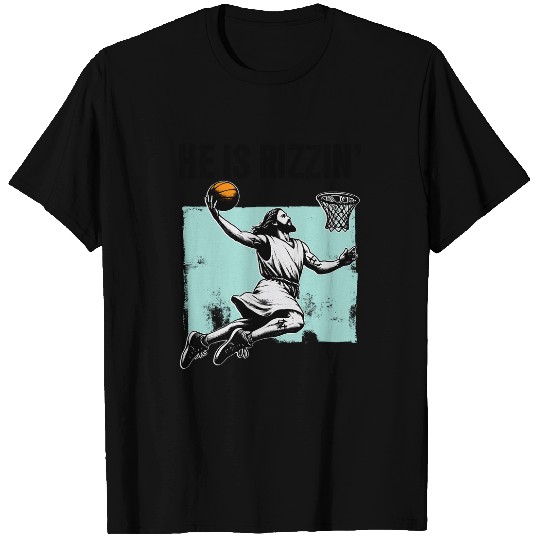 Sport Basketball He Is Rizzin Jesus Christian Basketball Happy Easter Day 21 T-Shirts