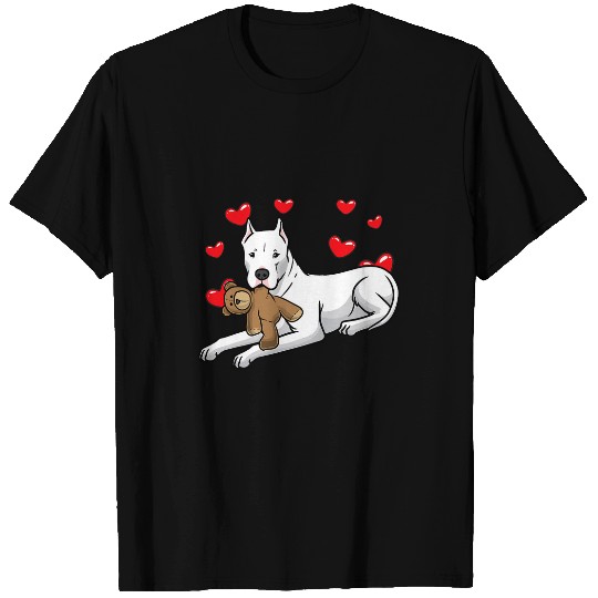 Dogo Argentino Pet Dog With Stuffed Animal And Hearts 1 T-Shirts