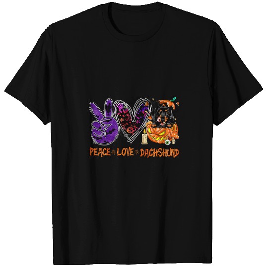 Dachshund Pet Peace Love Dachshund Pumpkin Halloween Costume 20 T-Shirts
