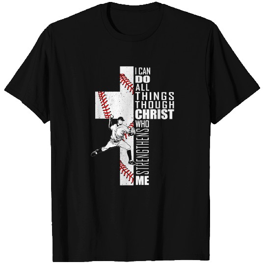 Sport Baseball Christian Philippians 413 Boys Cross Baseball Pitcher T-Shirts