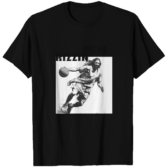 Sport Basketball He Is Rizzin Funny Jesus Basketball Meme Christian Easter 224 T-Shirts