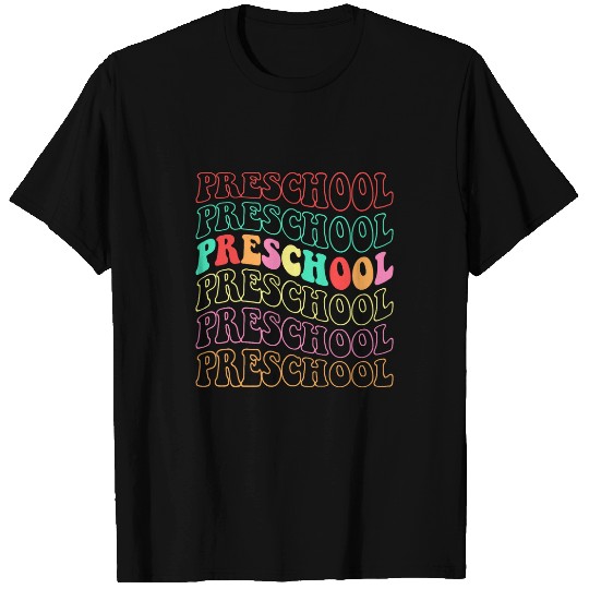 Retro Groovy Preschool Teacher Student Back To School T-Shirts