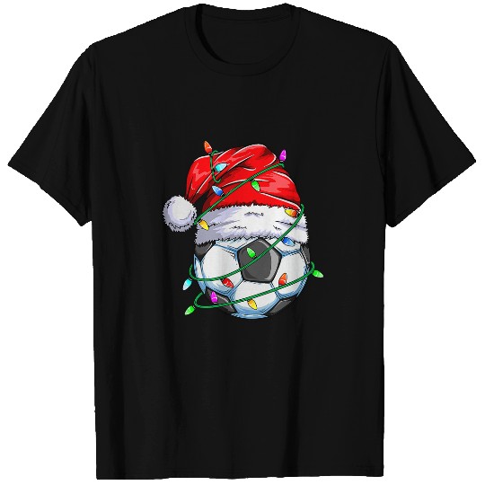 Sport Soccer Christmas Soccer Ball Team Santa Sports xmass Men Boys Kids T-Shirts