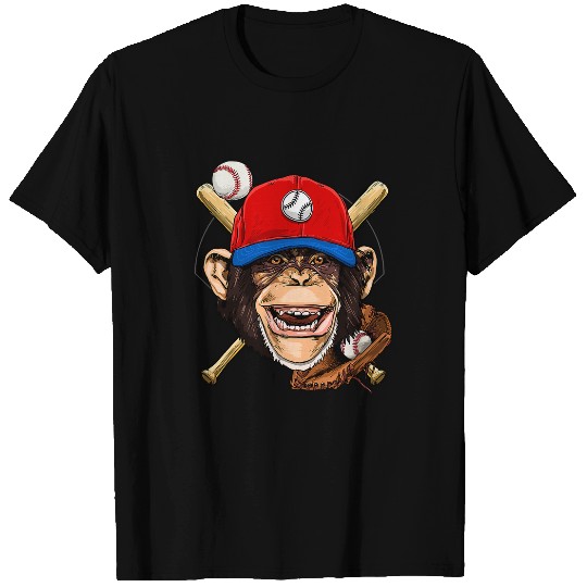 Sport Baseball Monkey Baseball Monkey Lovers Baseball Player 74 T-Shirts