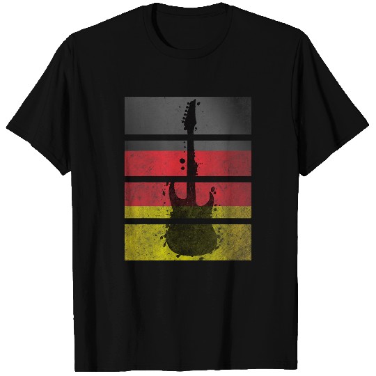 Funny Guitar Germany Flag vintages Guitar Retro Music Band Guitarist Stuff 3 Guitarist T-Shirts
