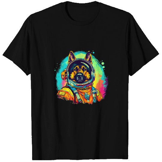German Shepherd Pet Astronauts German Shepherd Astronaut Spacesuit Space Helmet Retro T-Shirts