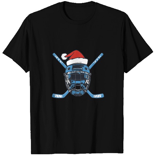 Sport Hockey Santa Hat Hockey Sport Christmas Ice T-Shirts