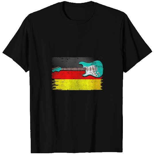 Funny Guitar Germany Flag vintages Guitar Retro Music Band Guitarist Stuff Guitarist T-Shirts