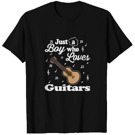 Funny Guitar Just A Boy Who Loves Guitars Guitarist T-Shirts