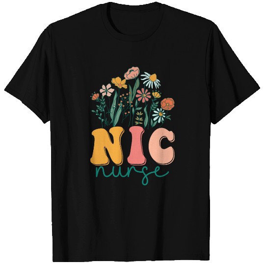 Groovy Wildflower nurses Independent Contractor Tees T-Shirts