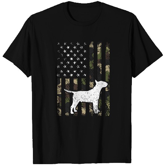 Bull Terrier Pet Dad Mom Camouflage USA Flag T-Shirts
