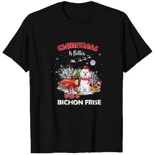 Bichon Pet Frise Christmas Is Better With A Bichon Frise Dog Light xmass Tree T-Shirts